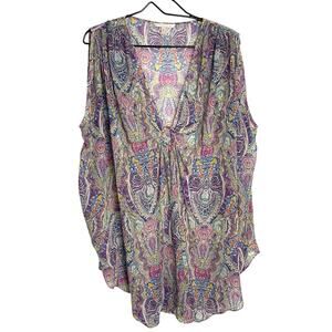 Victorias‎ Secret Womens Swim Cover Up Sz XS/S Colorful Paisley Sheer Boho Beach